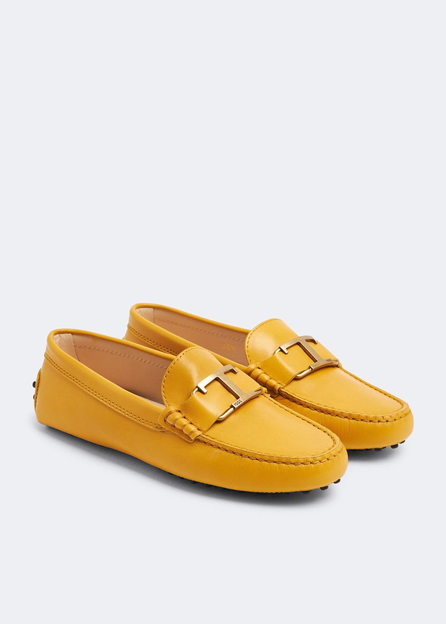 Yellow driving moccasins top