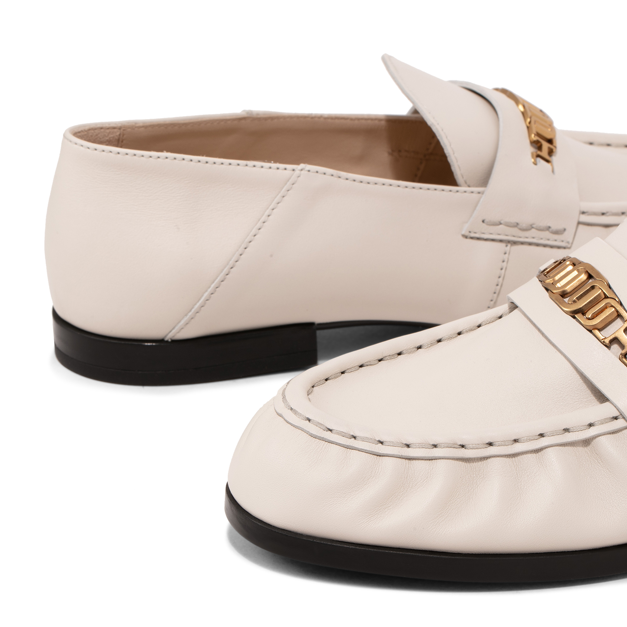 

Leather loafers, White