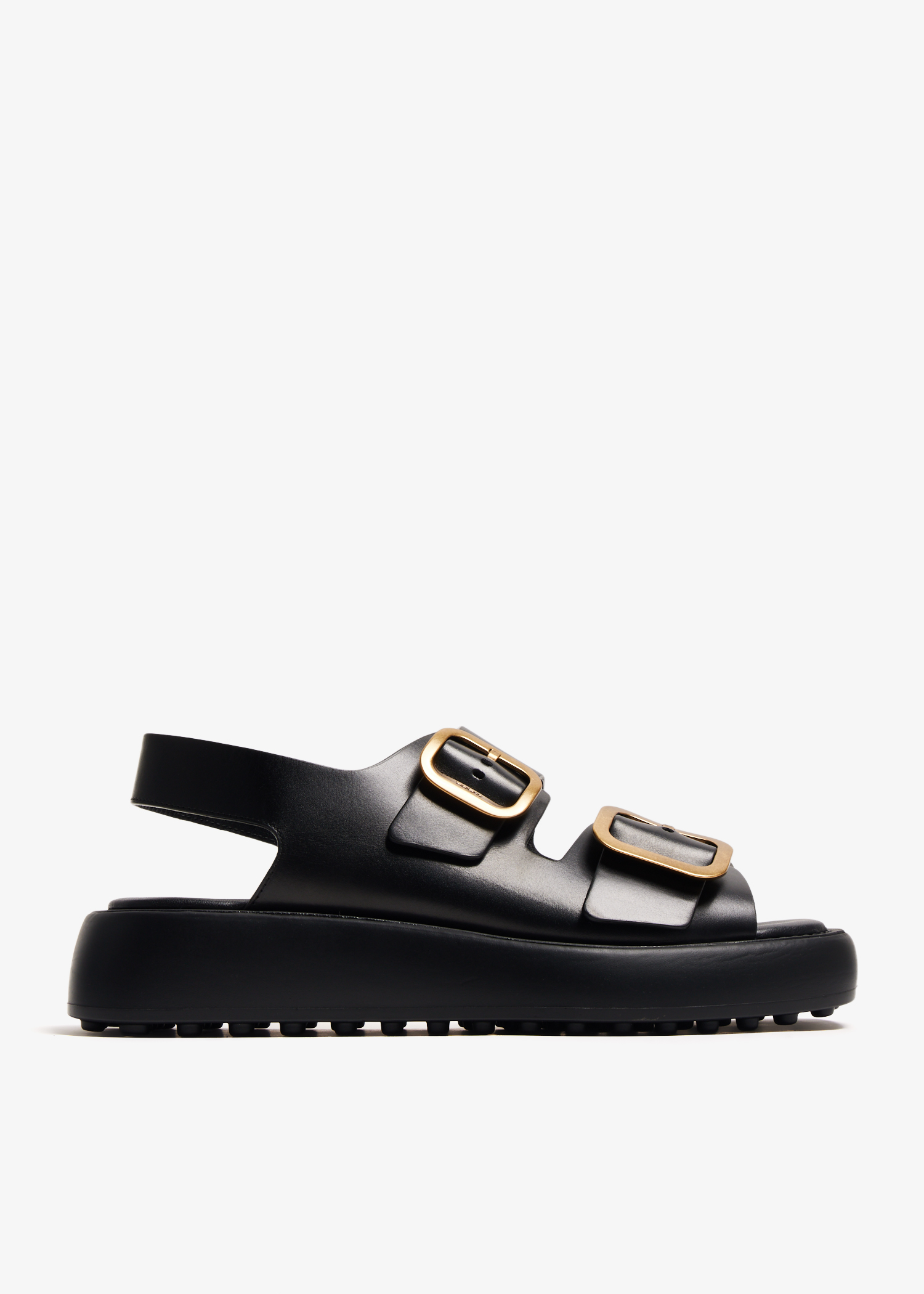 Leather sandals, Black