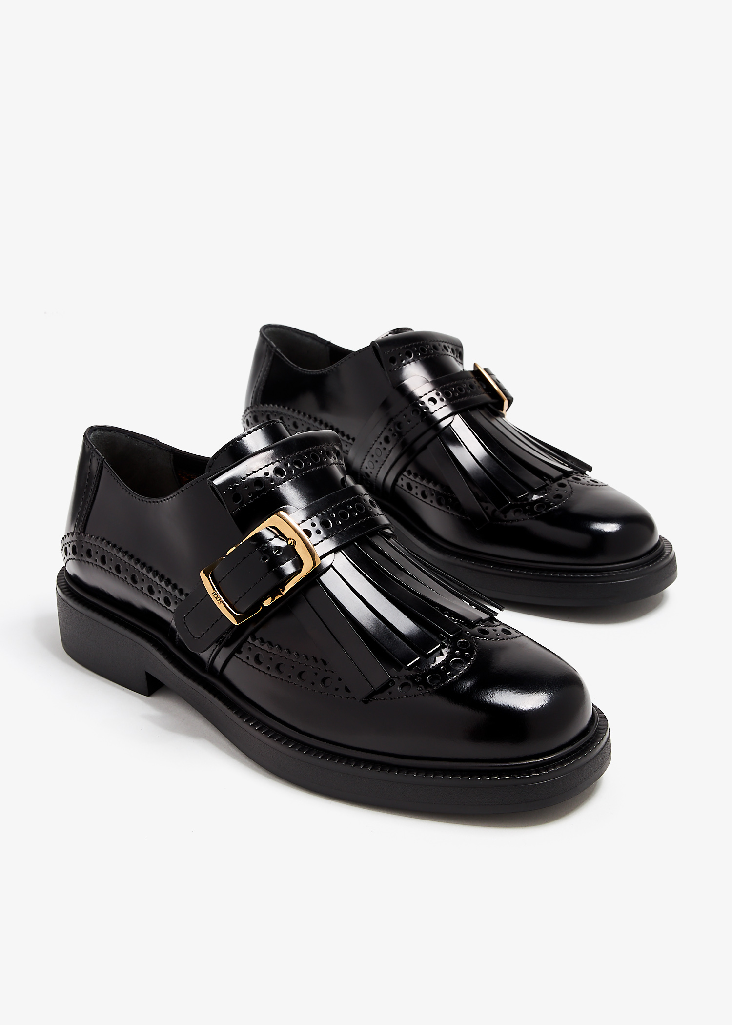 Tod s Leather monk strap shoes for Women Black in UAE Level Shoes