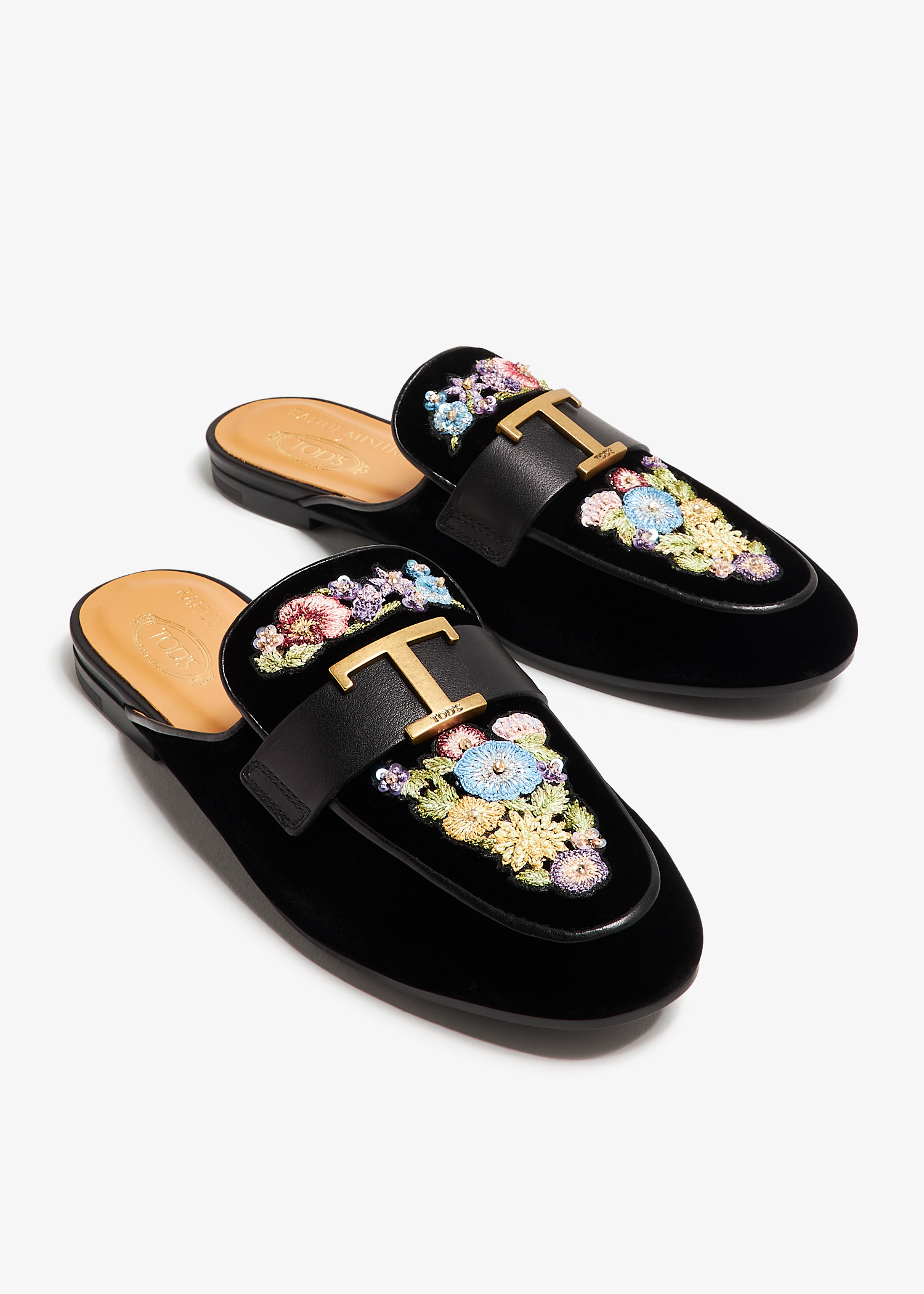 Tod's mules in velvet on sale