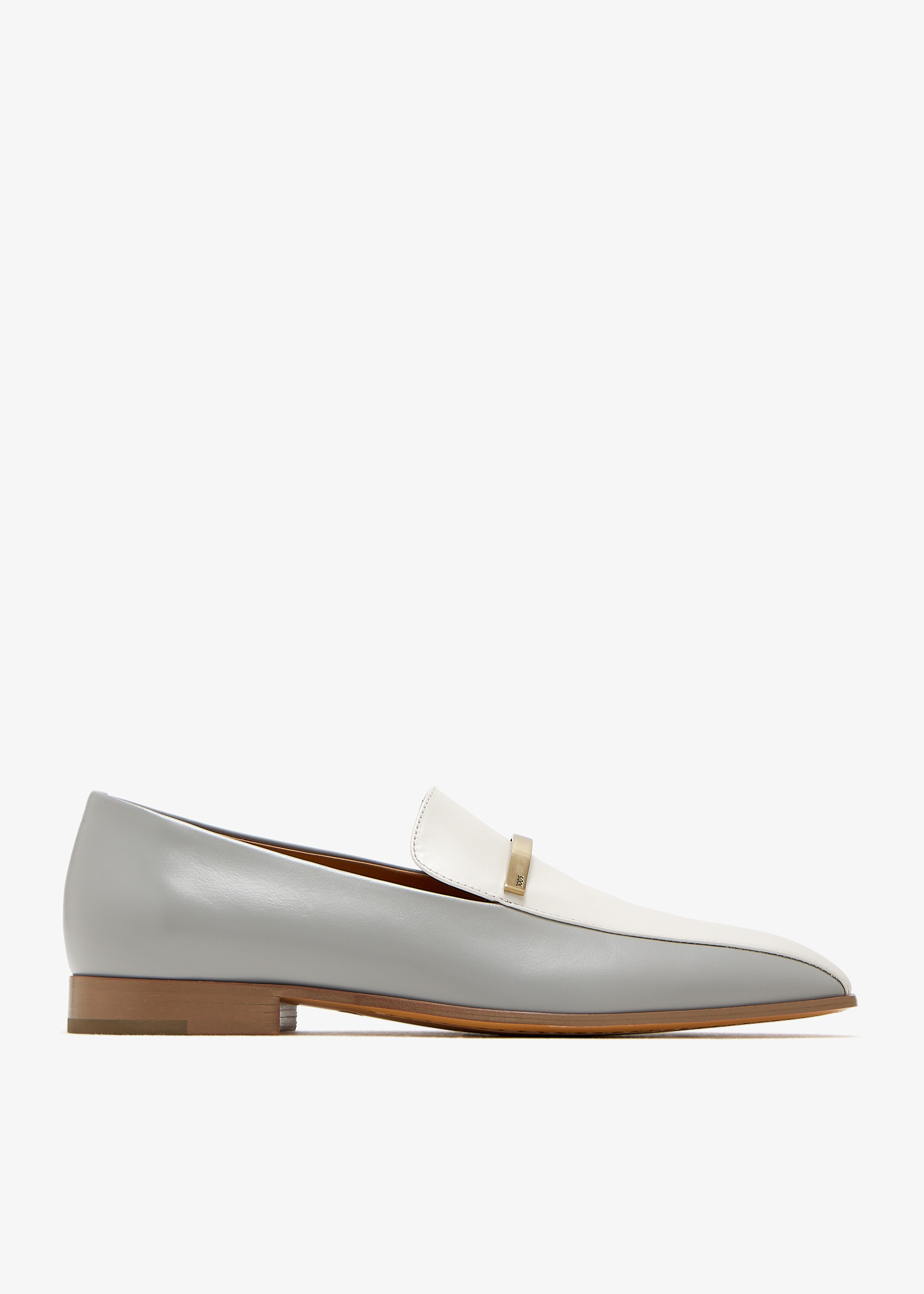 

Color-blocked leather loafers, Grey