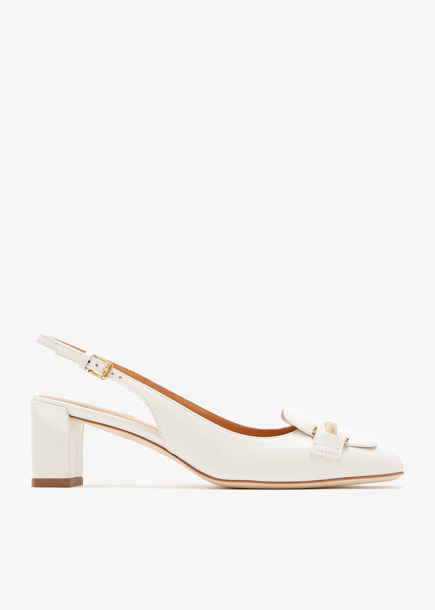 

Leather slingback pumps, White