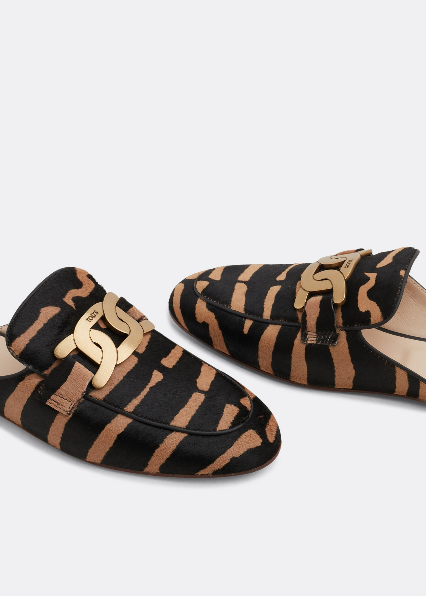 

Leather mules, Animal print