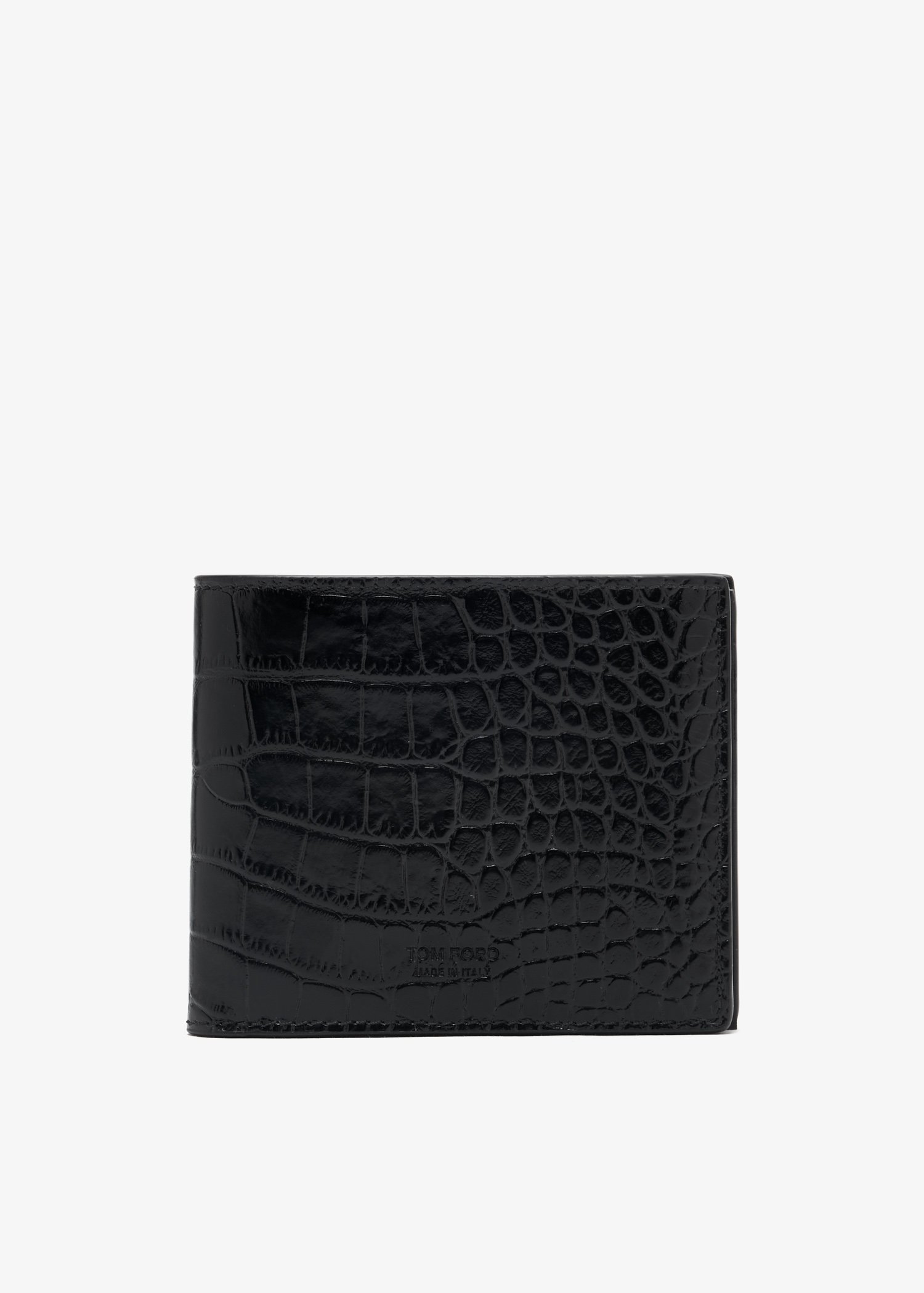

Crocodile-embossed wallet, Black