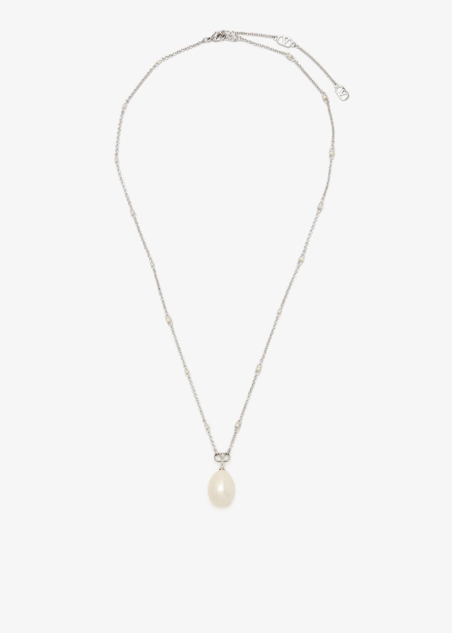 

VLogo Pearl necklace, Silver