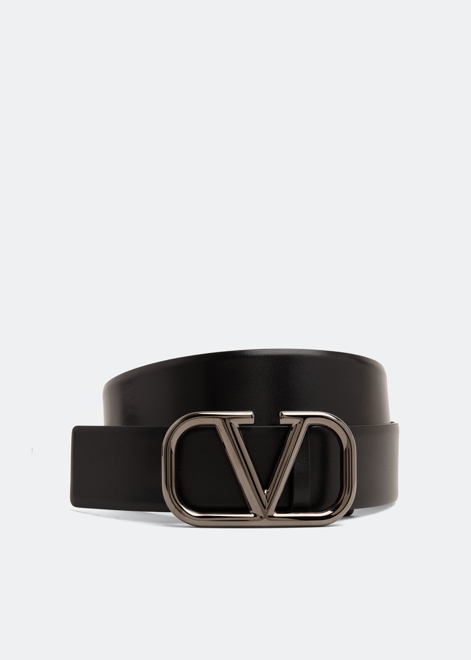 

VLogo Signature leather belt, Black
