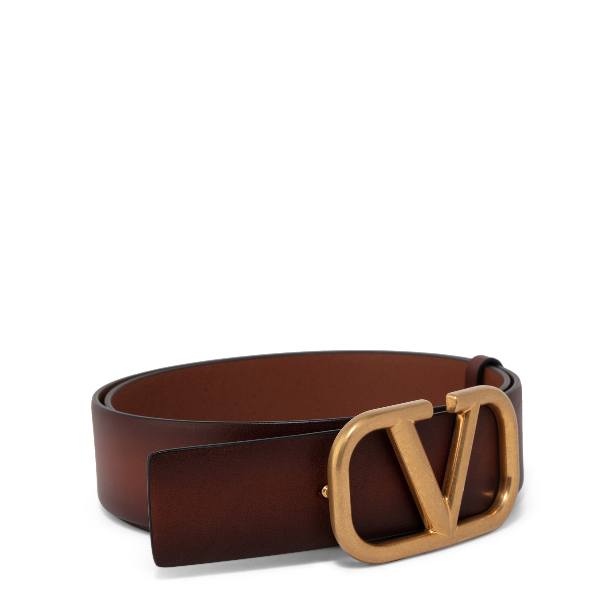 

VLogo Signature leather belt, Brown