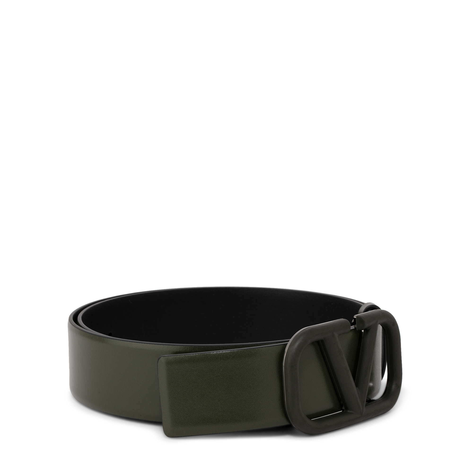 

VLogo Signature leather belt, Green